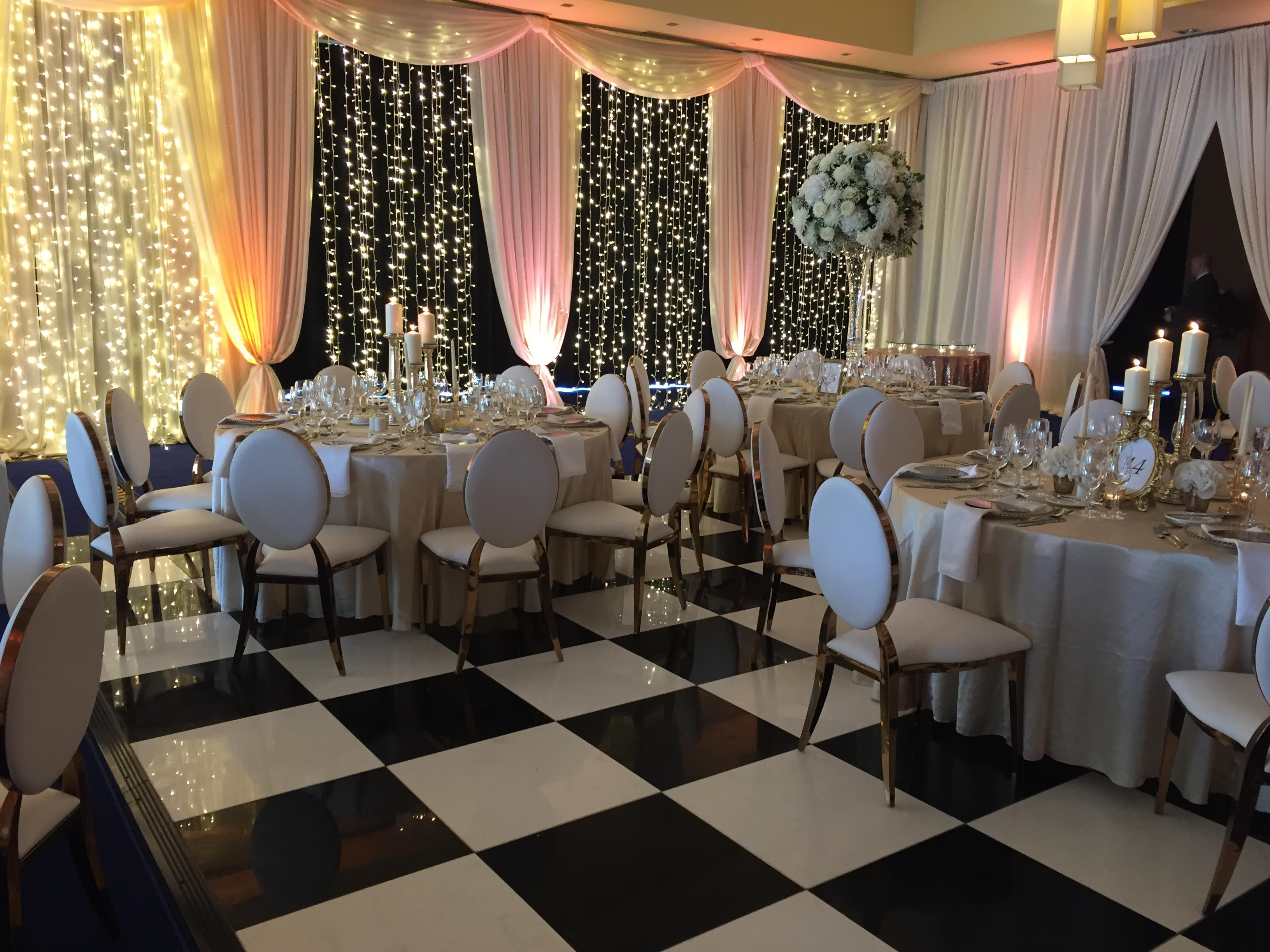 Lough Rynn draping and fairy light backdrop