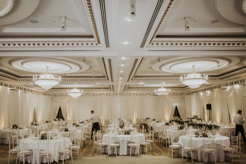 Full room draping Powerscourt Hotel